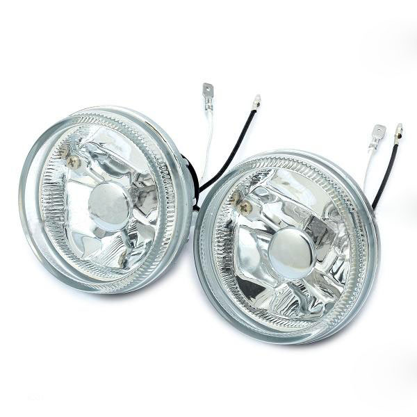 H3 55W Halogen Light Bulb 1000-LM 3000K Yellow Light Car Fog Lamp (Transparent Lens / Pair) 